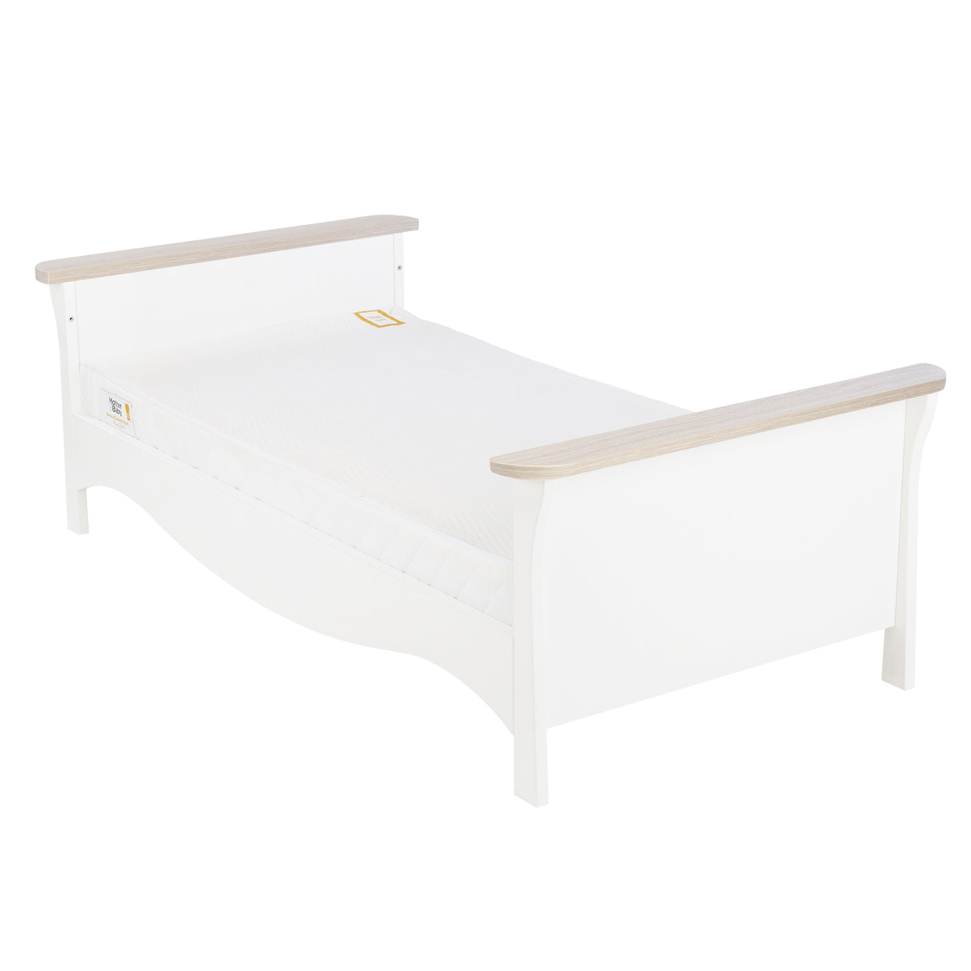 Clara 2pc Set 3 Drawer Dresser & Cot Bed  - White/Ash