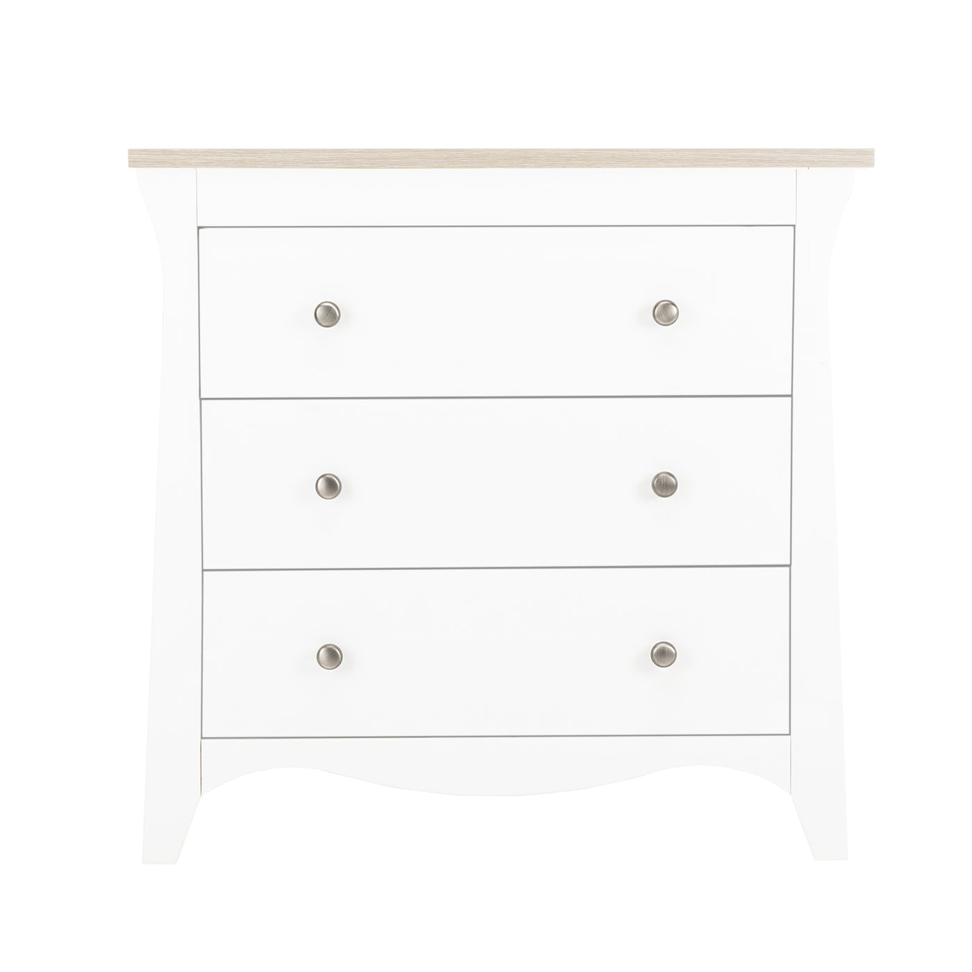 Clara 2pc Set 3 Drawer Dresser & Cot Bed  - White/Ash
