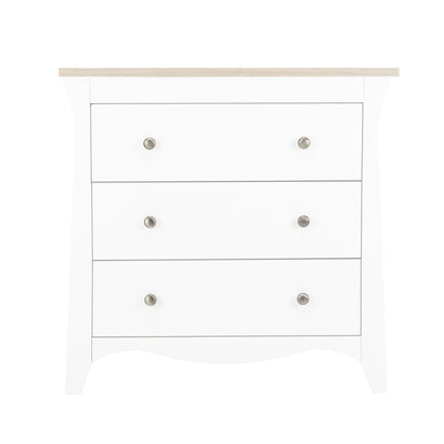 CuddleCo Clara 3 Drawer Dresser & Changer - White/Ash
