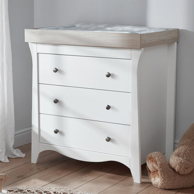 CuddleCo Clara 3 Drawer Dresser & Changer - White/Ash