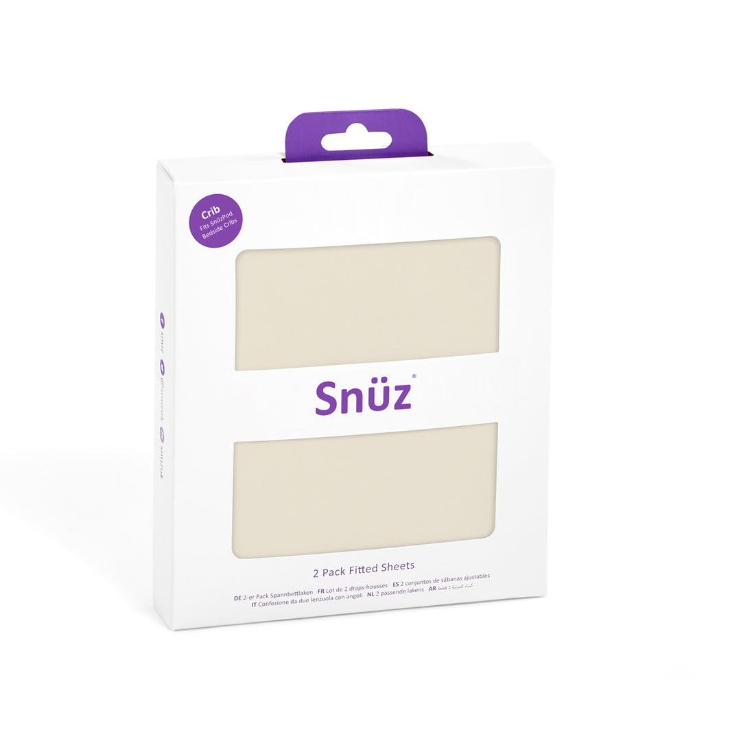 Snuz 2 Pack Crib Fitted Sheets - Linen