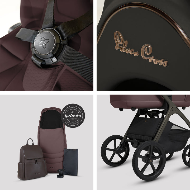 Silver Cross Cove Ultimate 360 Family Car Seat Bundle - Damson