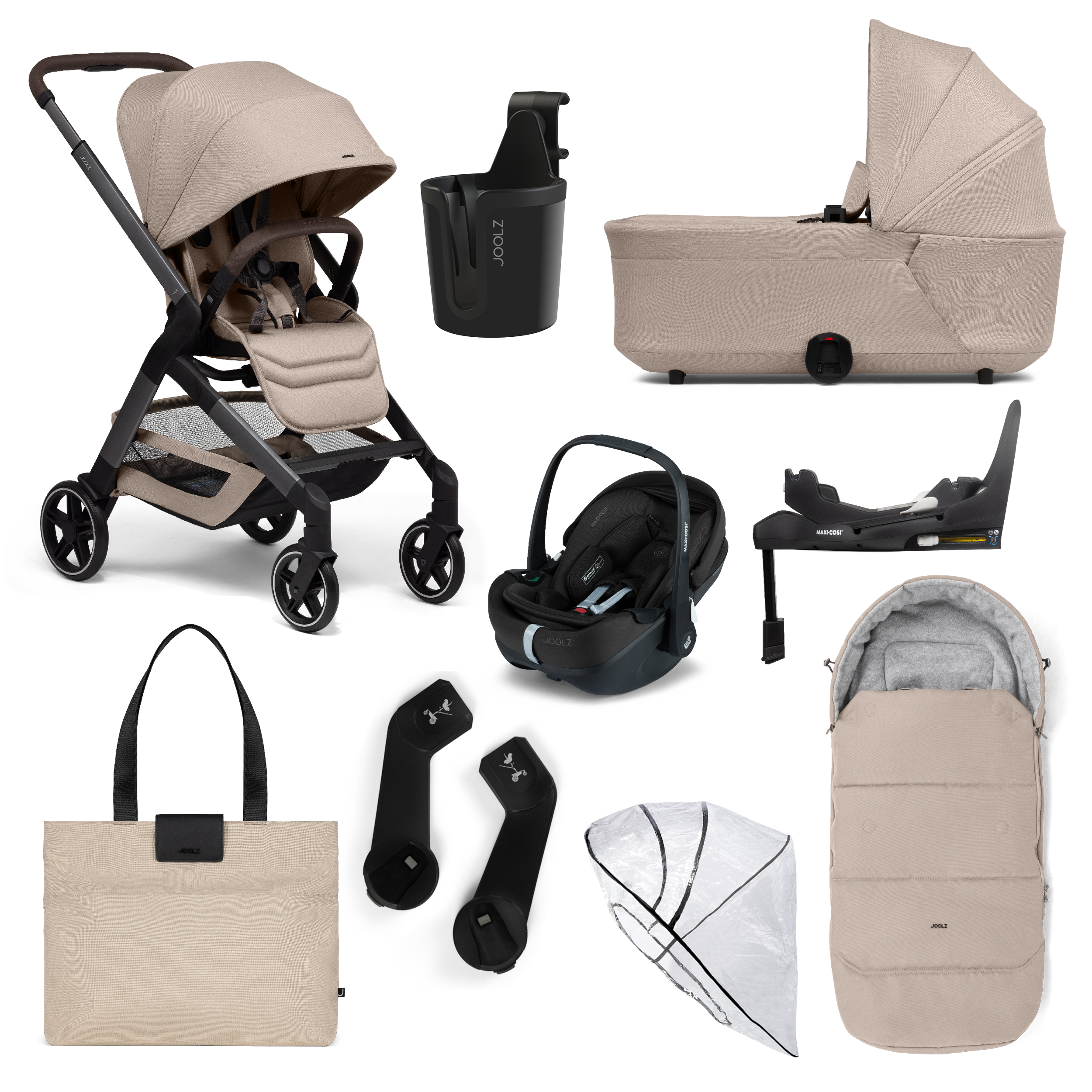 Joolz Hub2 Maxi-Cosi Pebble Pro2 Travel System Bundle - Sandy