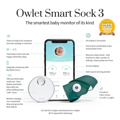 Owlet Monitor Duo/Smart Sock 3 + Cam 2 - Deep Sea Green
