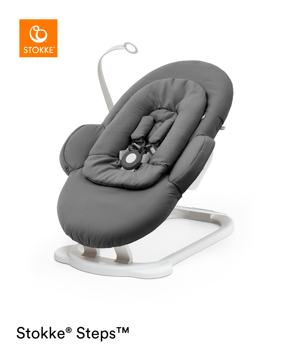 Stokke Steps Bouncer Herringbone Grey White Baby Nest