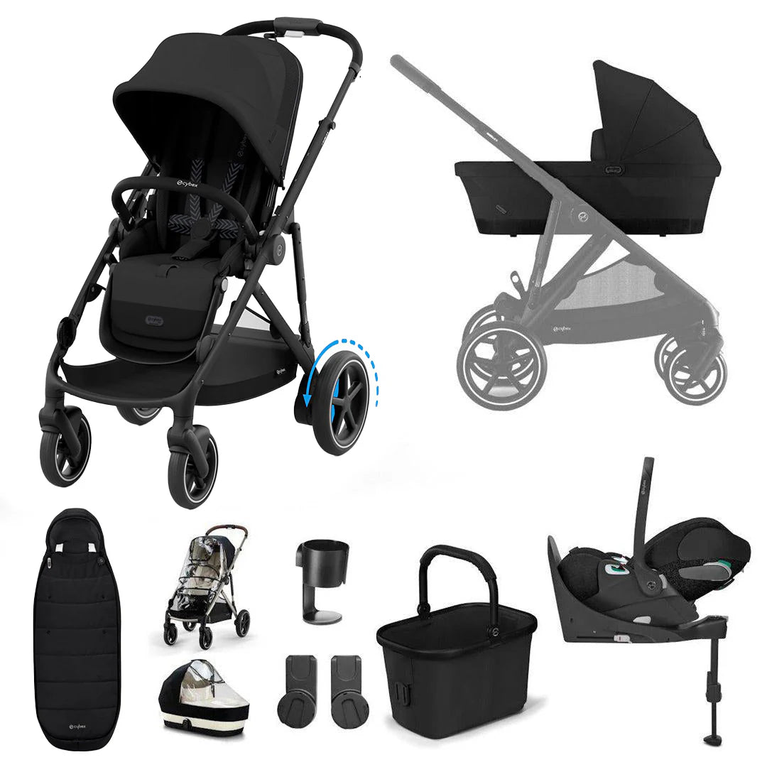 cybex gazelle s stroller - deep black Cybex e-Gazelle S Cloud T Bundle- Moon Black – Baby Nest