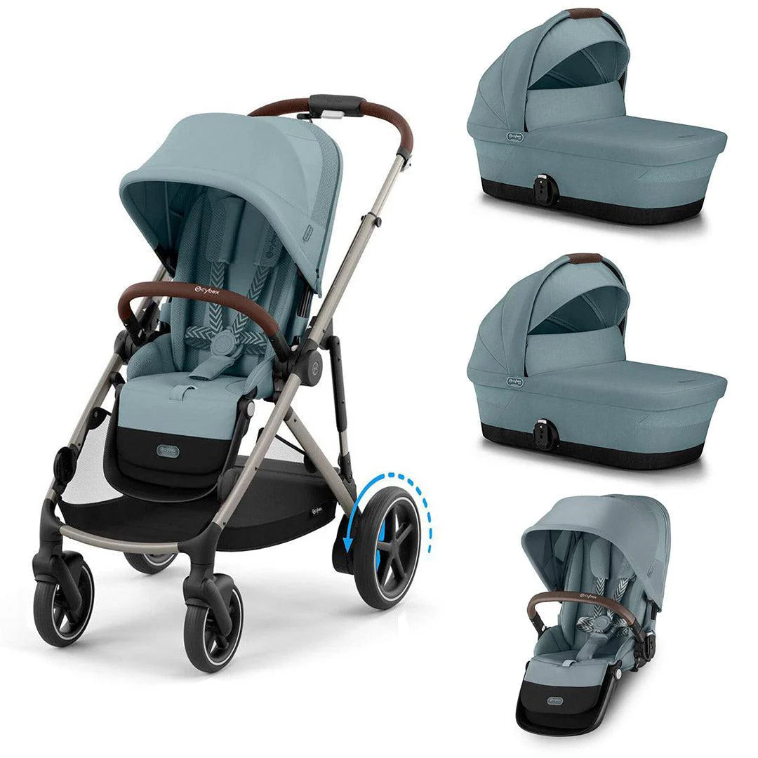 cybex stormy blue Cybex e-Gazelle S Twin Pushchair