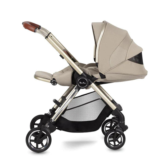 Silver Cross Dune Ultimate Bundle with First Bed Folding Carrycot - Stone