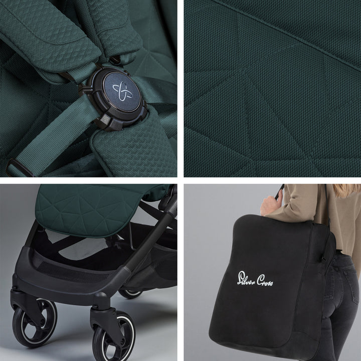 Silver Cross Clic 2 & Free Footmuff - Conifer