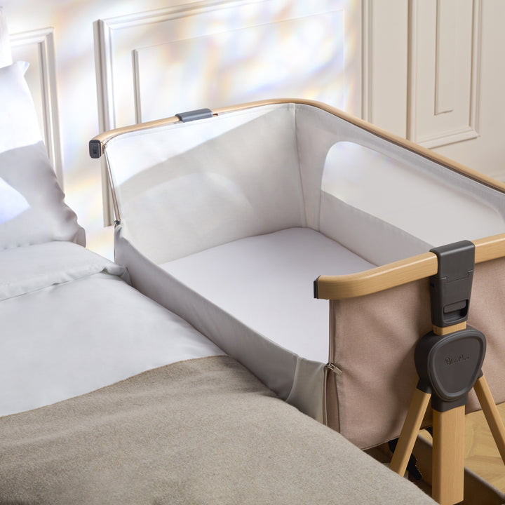 Silver Cross Lunar Co-Sleeper Bedside Crib - Oatmeal