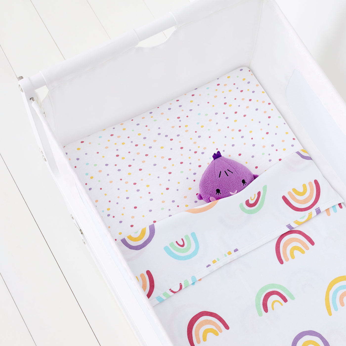Snuz 2 Pack Crib Fitted Sheets - Rainbow
