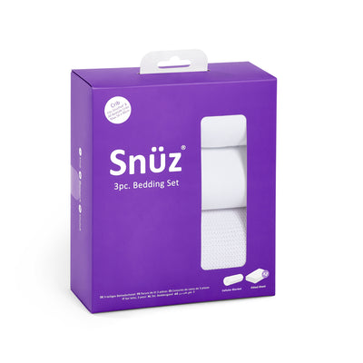 Snuz 3 Piece Crib Bedding Set - White