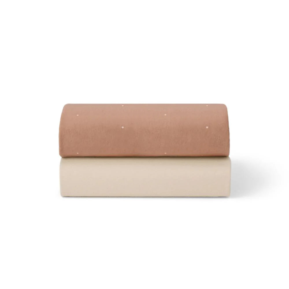 Snuz 2 Pack Crib Fitted Sheets - Blush Dot