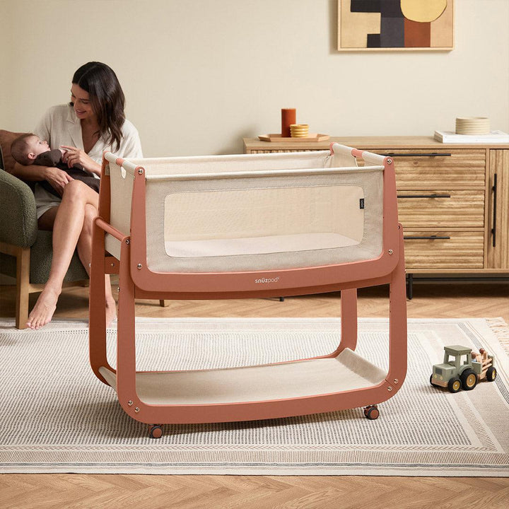 SnuzPod5 Bedside Crib - Terracotta