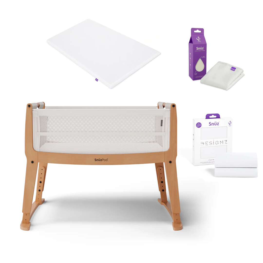 SnuzPod Studio Bedside Crib Bundle - Stockholm Natural
