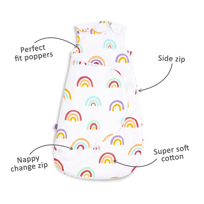SnuzPouch Sleeping Bag 1.0 Tog (0-6 Months) -Colour Rainbow