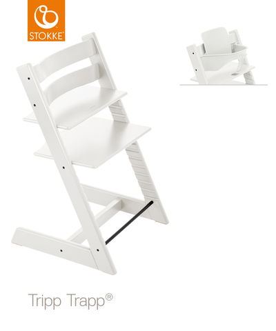 Stokke Tripp Trapp Chair + Free Baby Set - White