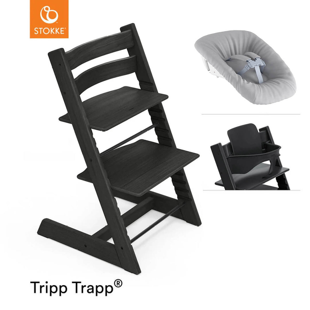 Tripp Trapp Newborn Bundle + Baby Set - Oak Black