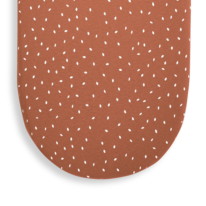 Little Green Sheep Organic Moses Basket Fitted Sheet - Terracotta Rice