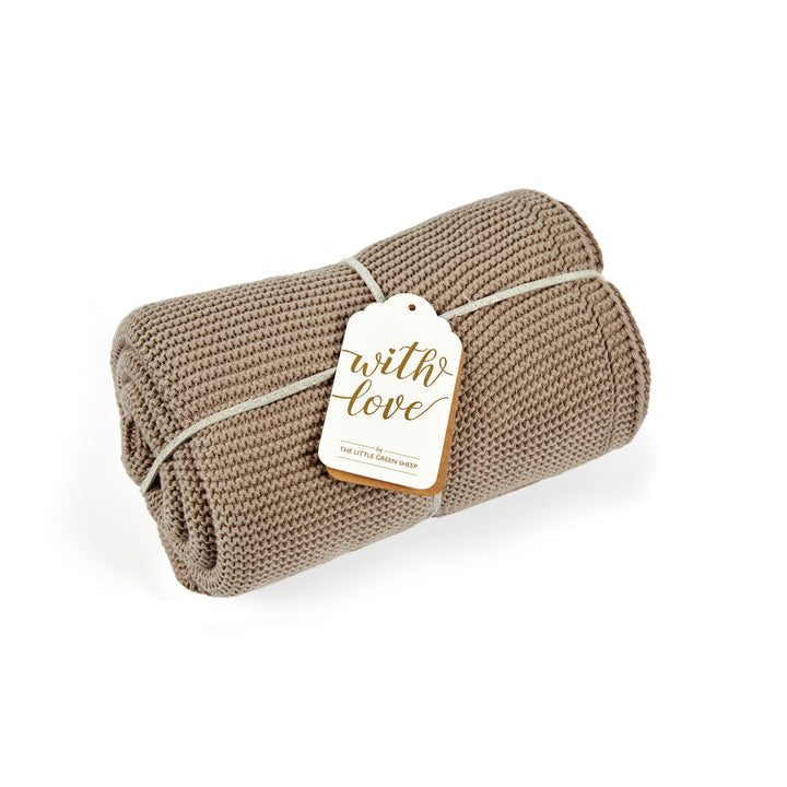 Little Green Sheep Organic Cellular Blanket - Truffle