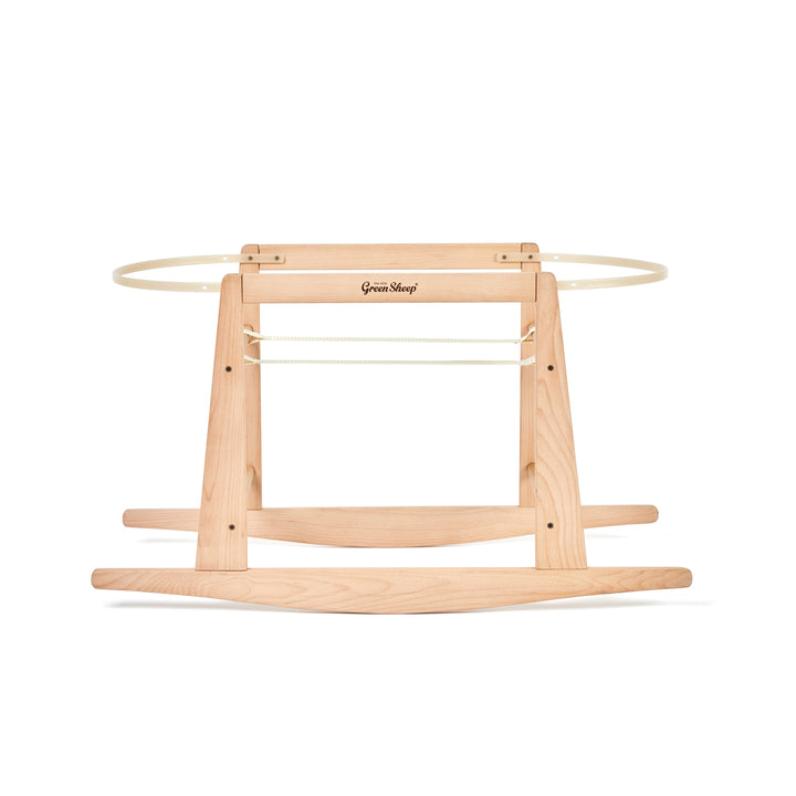 Little Green Sheep Knitted Moses Basket and Rocking Stand Bundle - Truffle