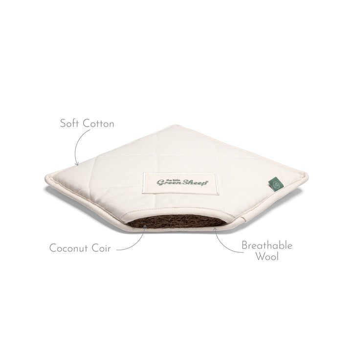 Little Green Sheep Knitted Moses Basket and Static Stand Bundle - White