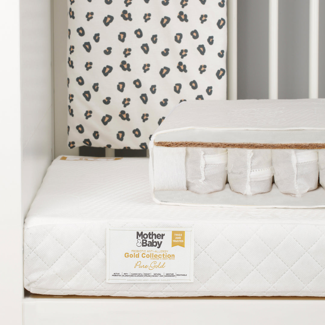 Mother&Baby Pure Gold Anti Allergy Coir Pocket Sprung Cot Bed Mattress
