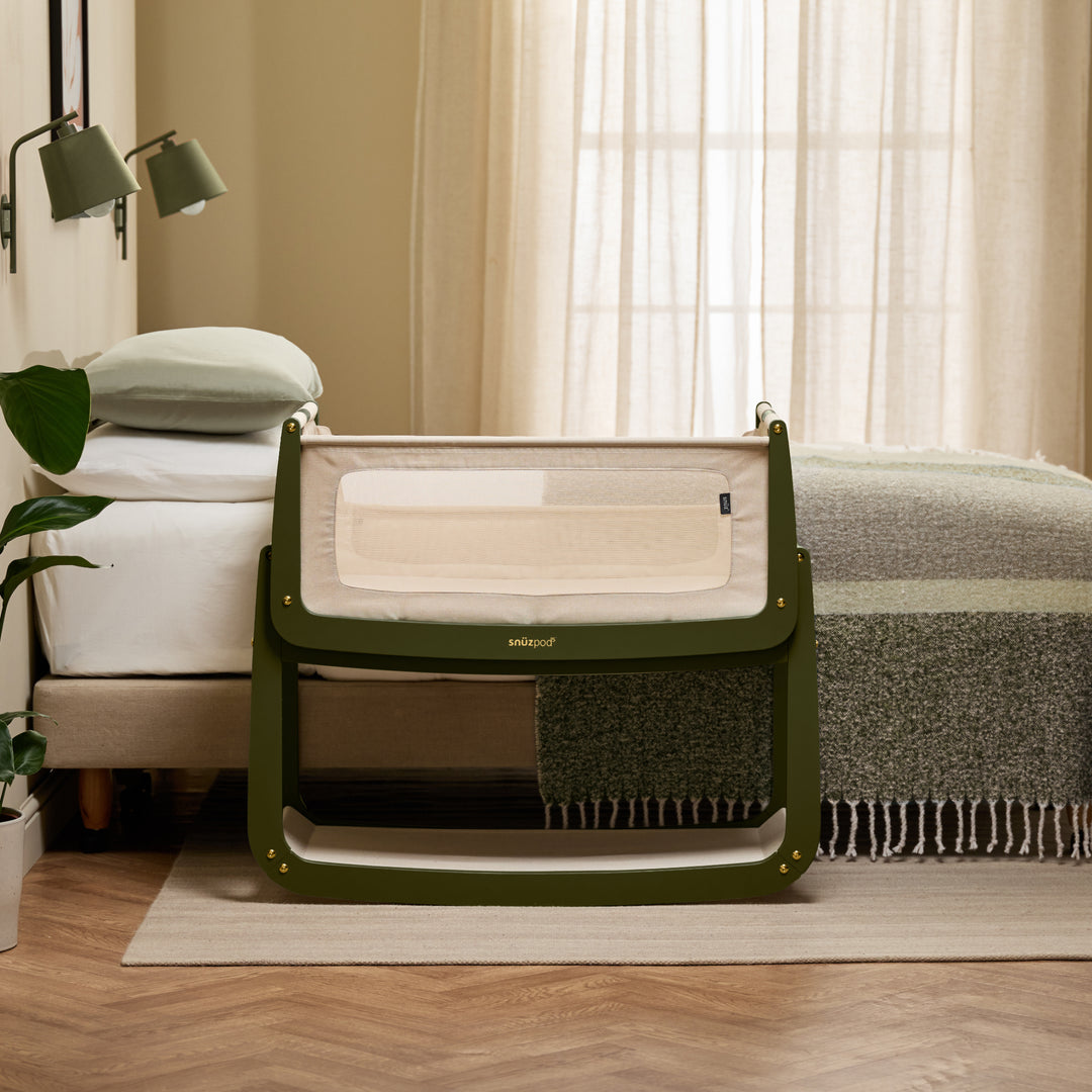 SnuzPod5 Bedside Crib - Olive