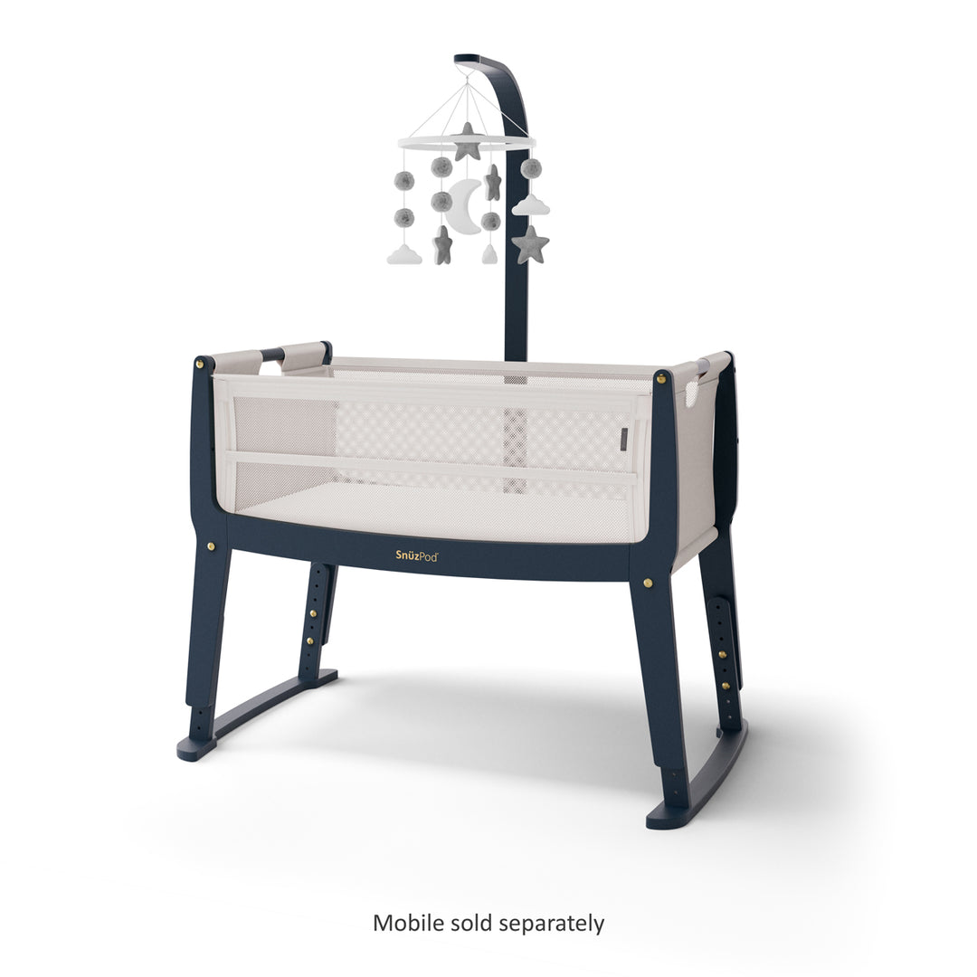 SnuzPod Studio Bedside Crib with mattress - London Navy