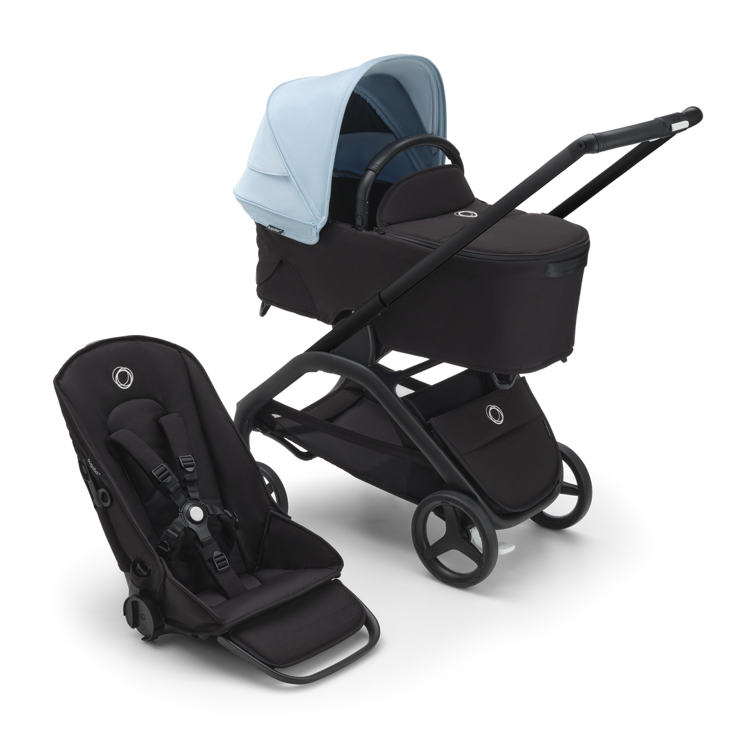 Bugaboo Dragonfly Complete Bundle & Free Bugaboo Giraffe Baby Rocker - Black/Skyline Blue