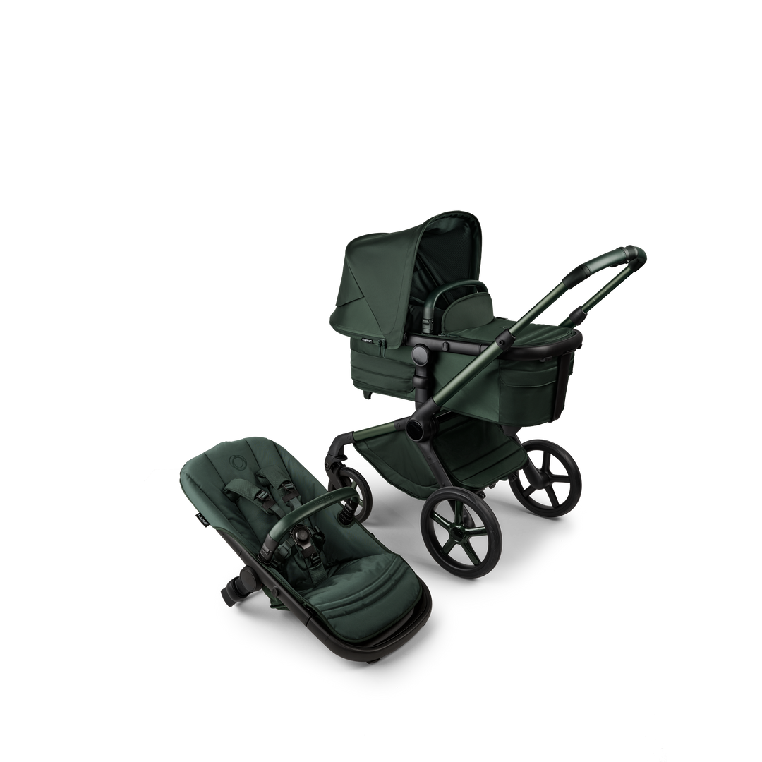 Bugaboo Fox 5 Complete Noir Limited Editon Cloud T Plus Travel Sytem Bundle - Midnight Green