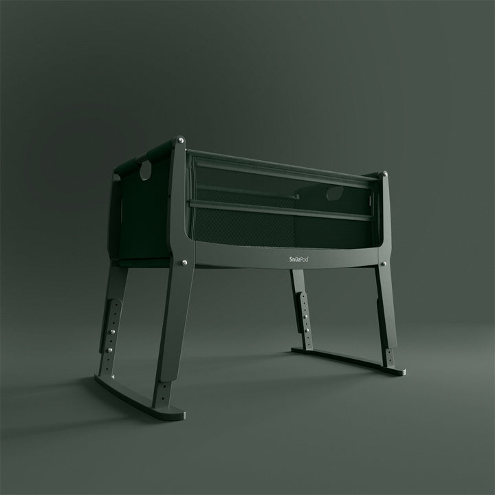 SnuzPod Studio Bedside Crib with mattress - Berlin Green