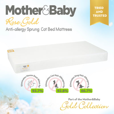 Mother&Baby Rose Gold Anti Allergy Sprung Cot Bed Mattress