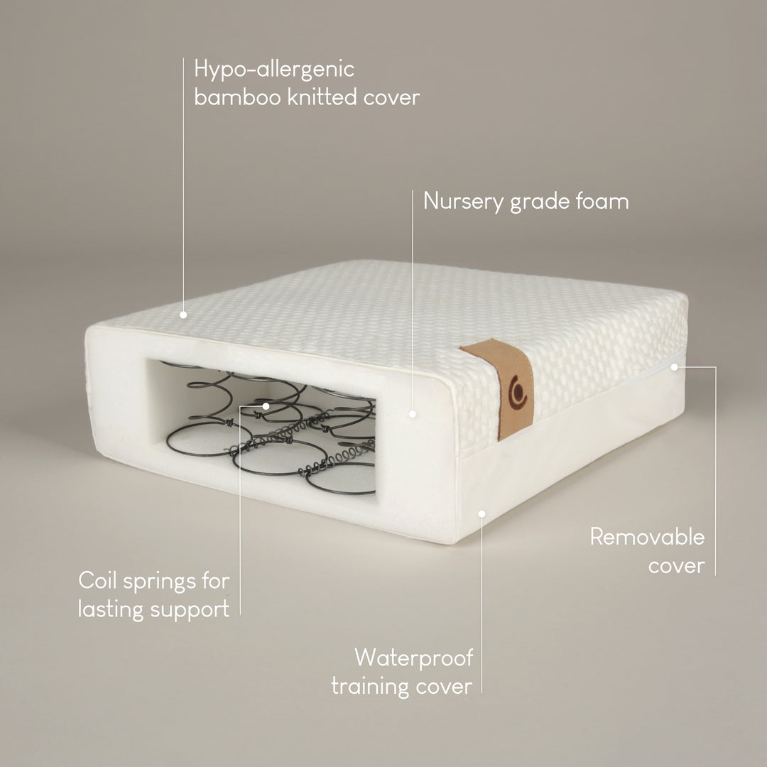 CuddleCo Harmony Hypo Allergenic Bamboo Sprung Cot Bed Mattress