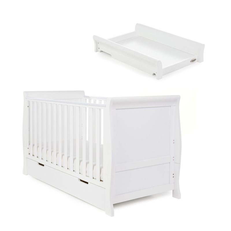 OBaby Stamford Classic Cot Bed & Cot Top Changer - White