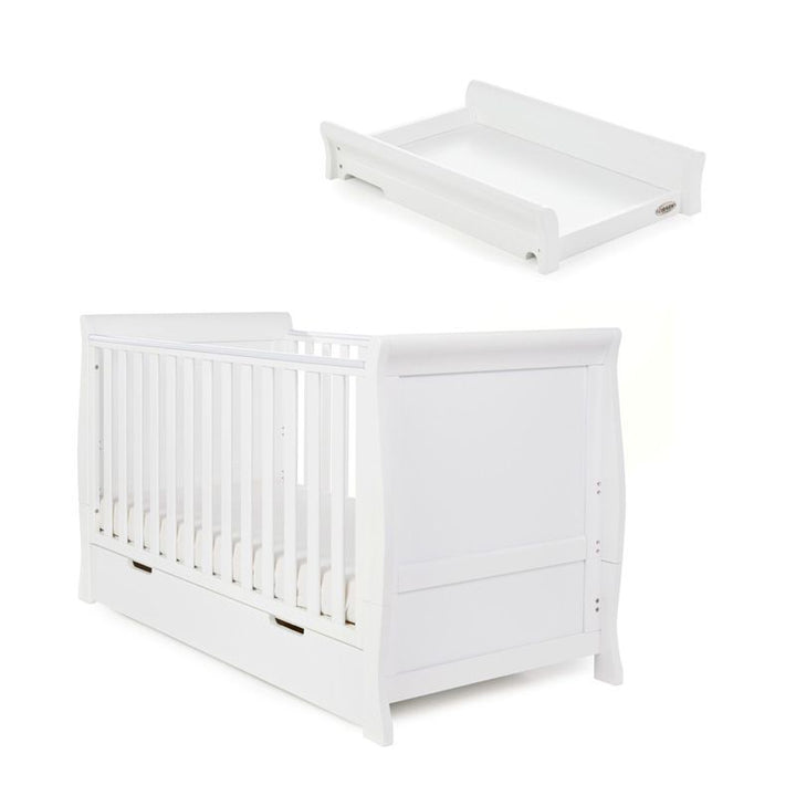 OBaby Stamford Classic Cot Bed & Cot Top Changer - White