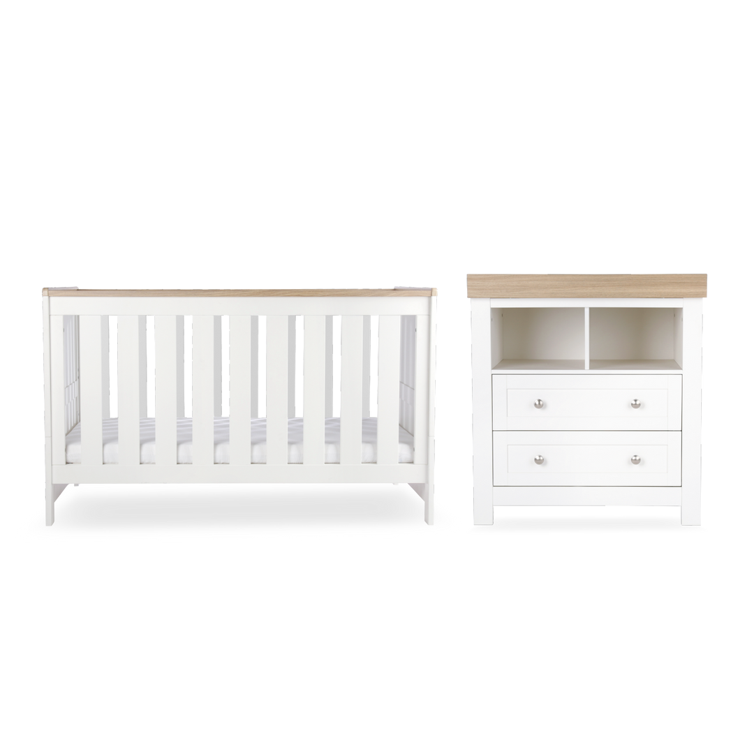 CuddleCo Burford 2 Pce Set - White & Oak