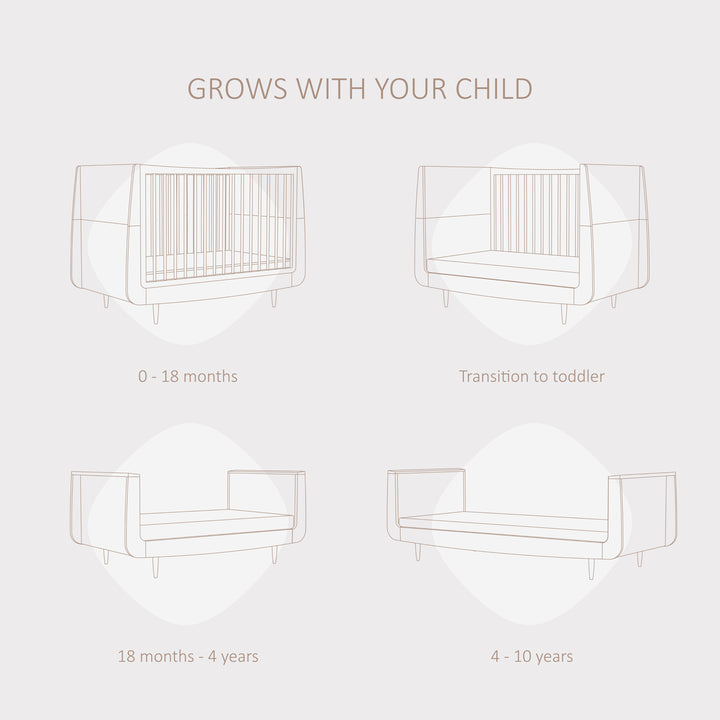 SnuzKot Skandi - The Natural Edit - 2 Piece Nursery Furniture Set - Walnut