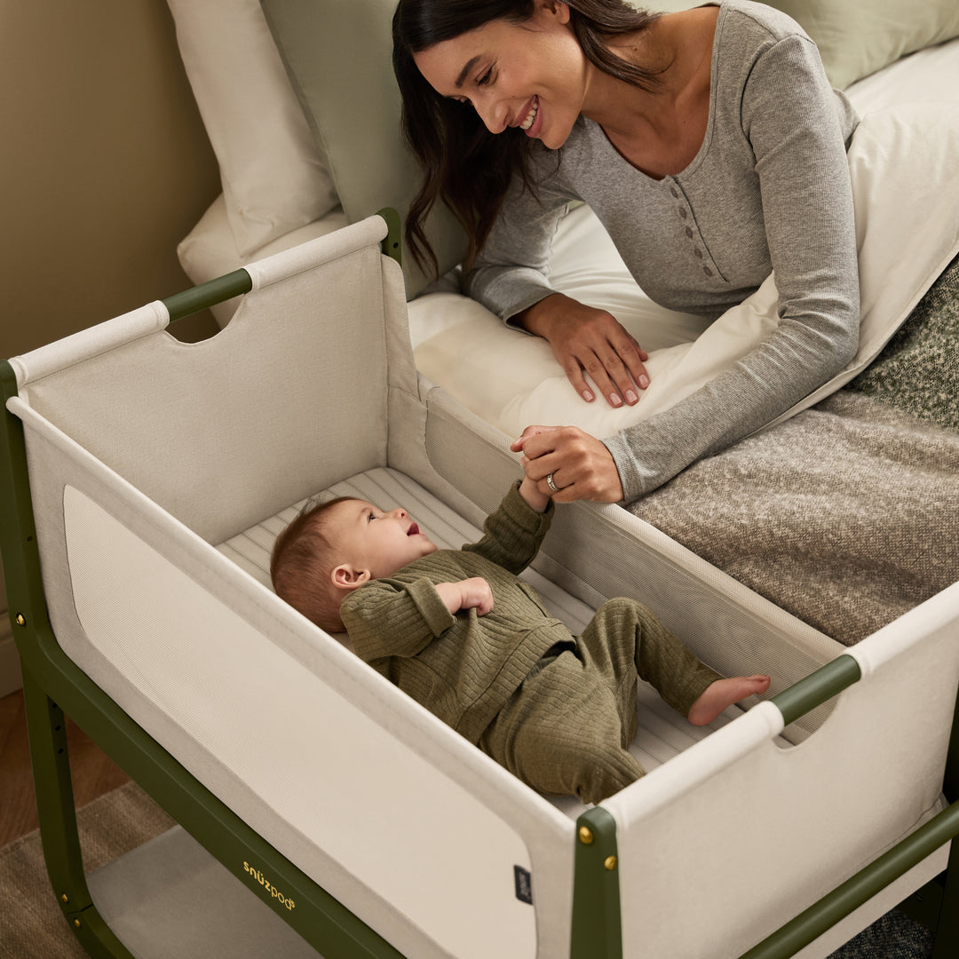SnuzPod5 Bedside Crib - Olive
