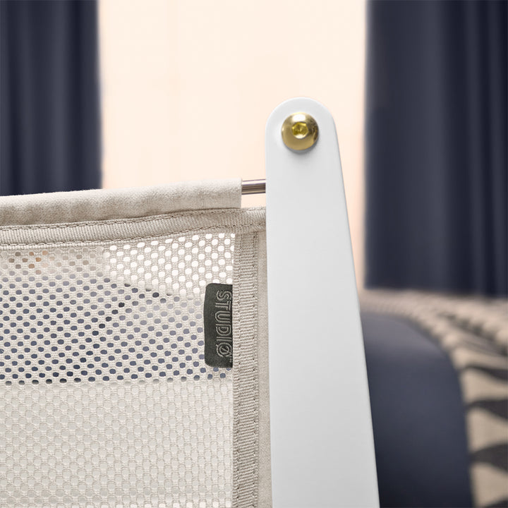 SnuzPod Studio Bedside Crib with mattress - Paris White