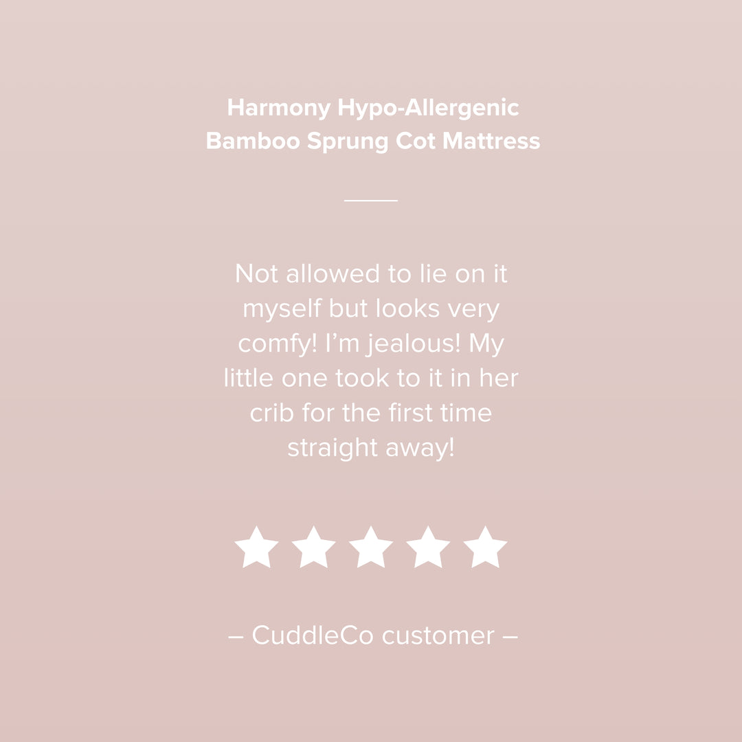 CuddleCo Harmony Hypo Allergenic Bamboo Sprung Cot Bed Mattress