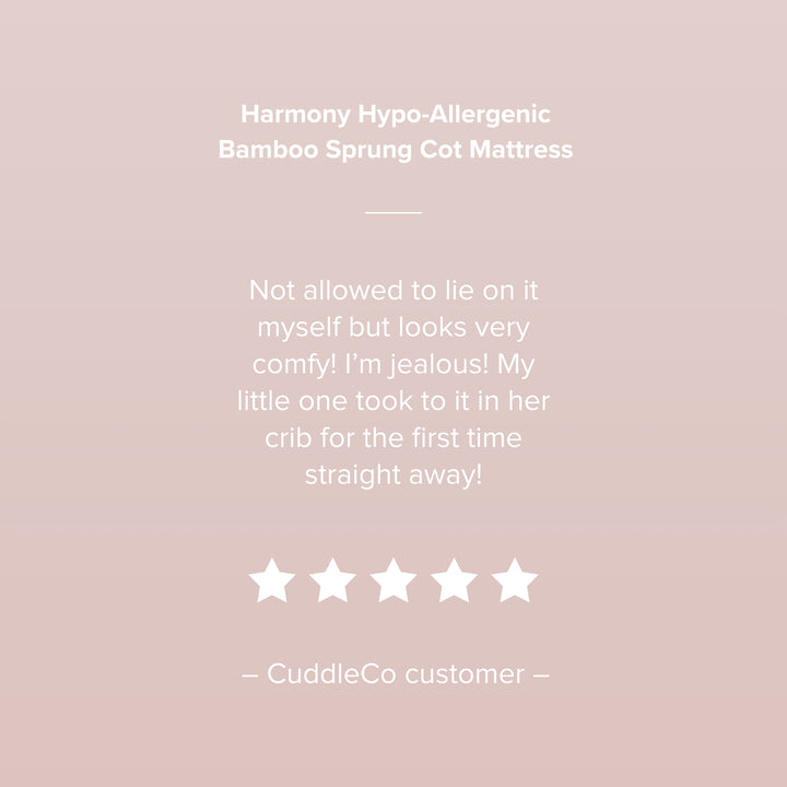 CuddleCo Harmony Hypo Allergenic Bamboo Sprung Cot Bed Mattress
