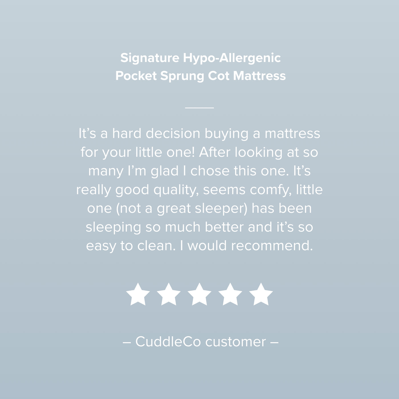 CuddleCo Signature Hypo Allergenic Bamboo Pocket Sprung Cot Bed Mattress