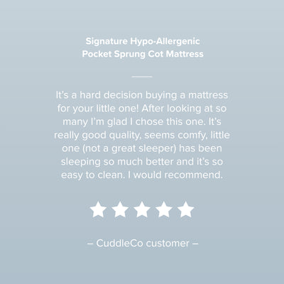 CuddleCo Signature Hypo Allergenic Bamboo Pocket Sprung Cot Bed Mattress