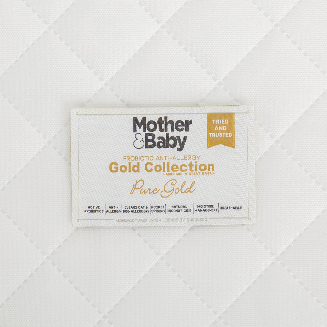 Mother&Baby Pure Gold Anti Allergy Coir Pocket Sprung Cot Bed Mattress