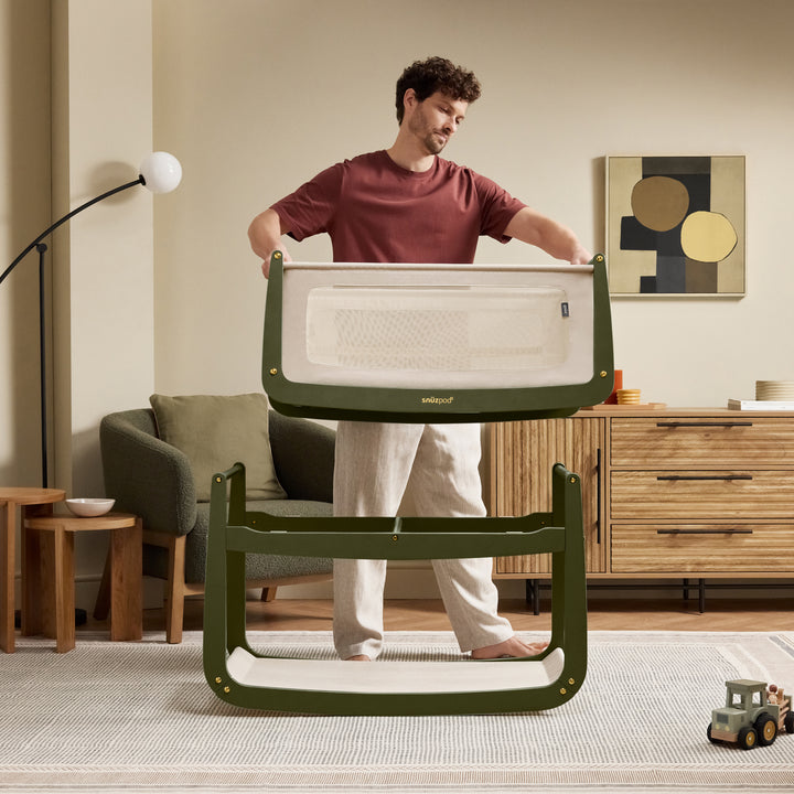 SnuzPod5 Bedside Crib - Olive