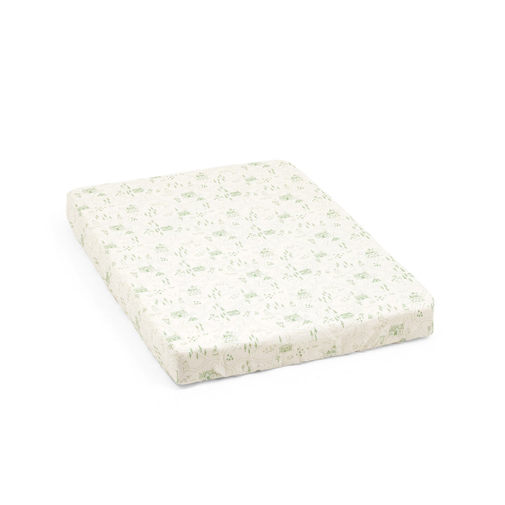 Stokke® Nighti™ Mini 60x80cm Fitted Sheet - Sage Green Map OCS