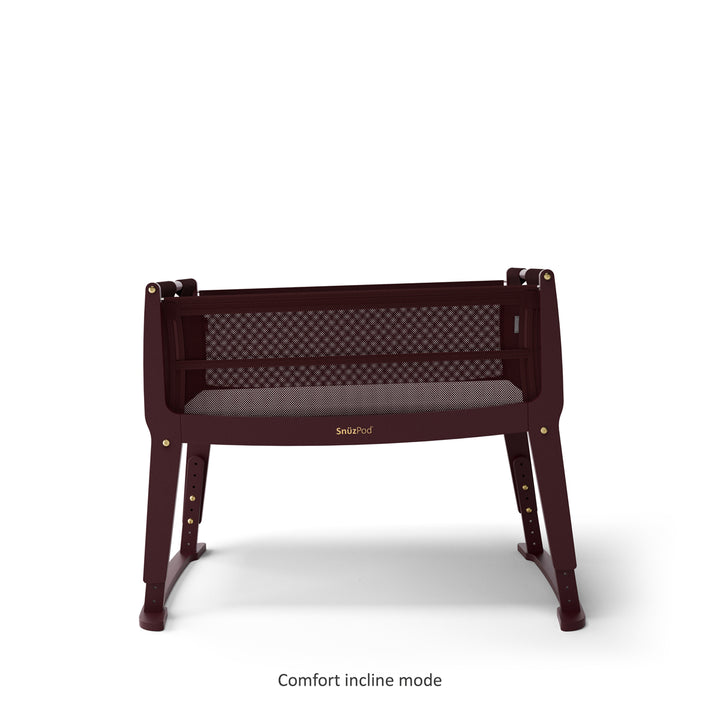 SnuzPod Studio Bedside Crib with mattress - Rome Burgundy