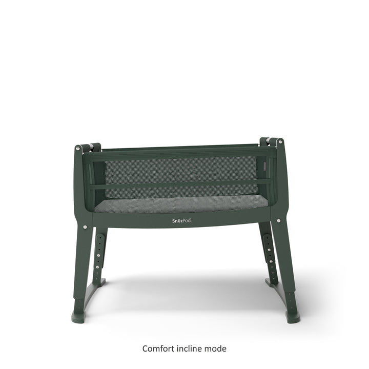 SnuzPod Studio Bedside Crib with mattress - Berlin Green