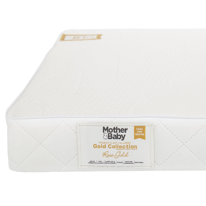 Mother&Baby Rose Gold Anti Allergy Sprung Cot Bed Mattress
